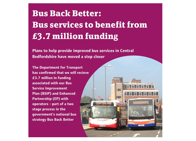 Bus services in Central Bedfordshire to benefit from £3.7million funding
